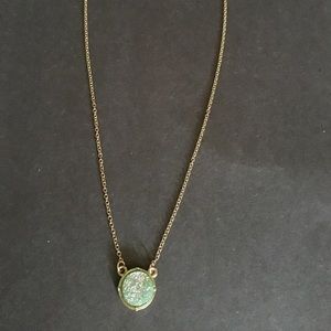Gold and Turquoise Druzy 14-16inch Necklace